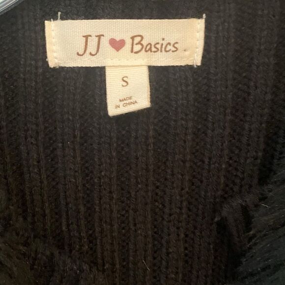 JJ Basic Sz S Black Rockstar Furry Sleeveless Sweater Knit Vest - Picture 3 of 5